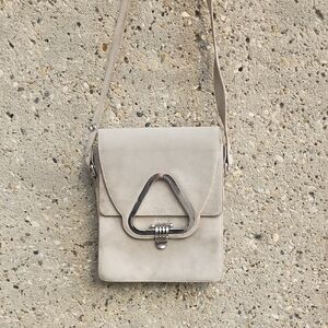 60s grey suede handbag